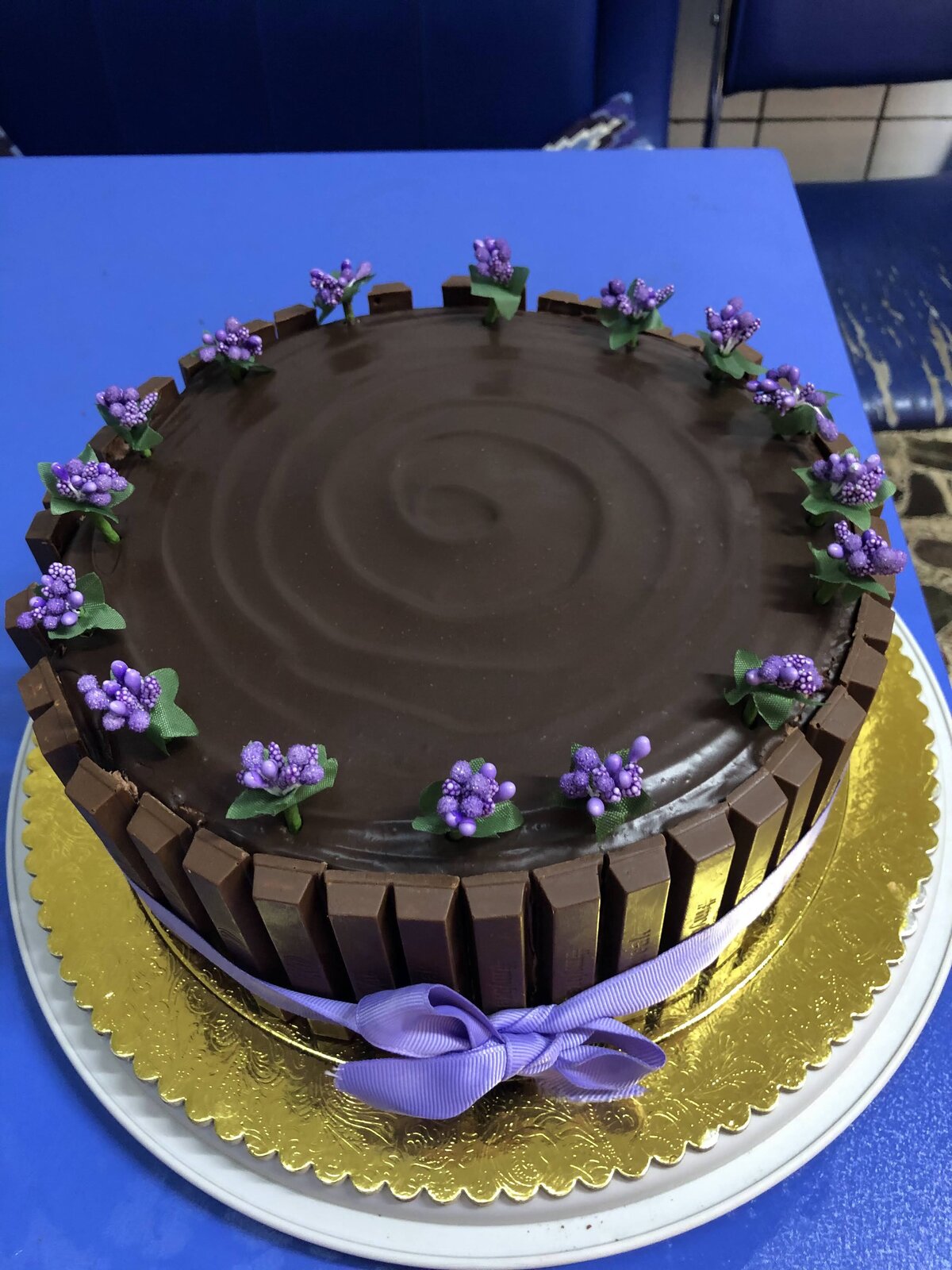 White cake with honey drip finish