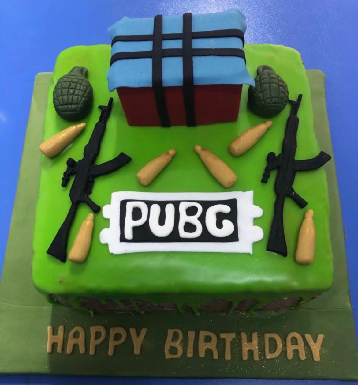Custom themed birthday cake with fondant details