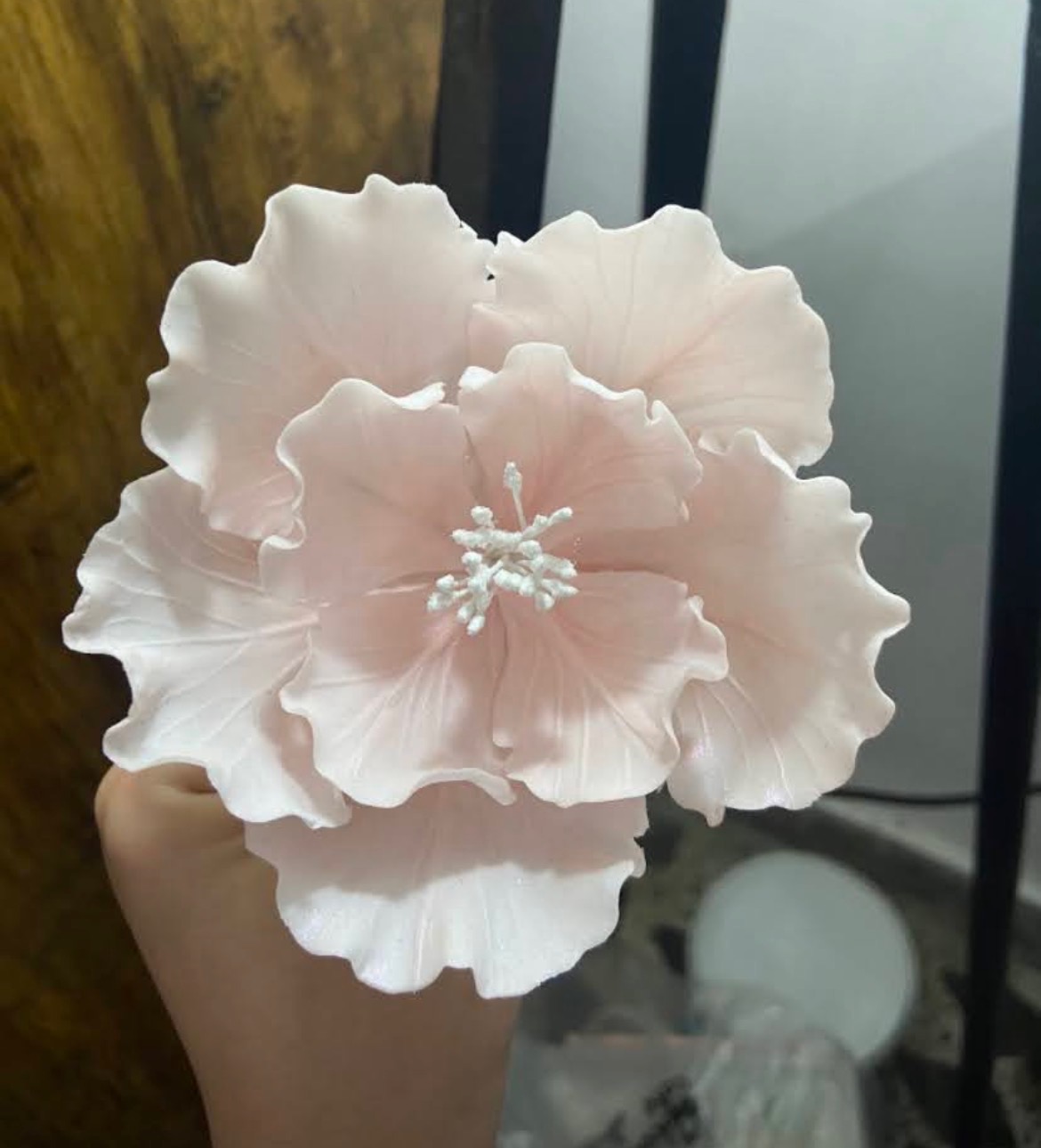 Arrangement of white and blush sugar peonies